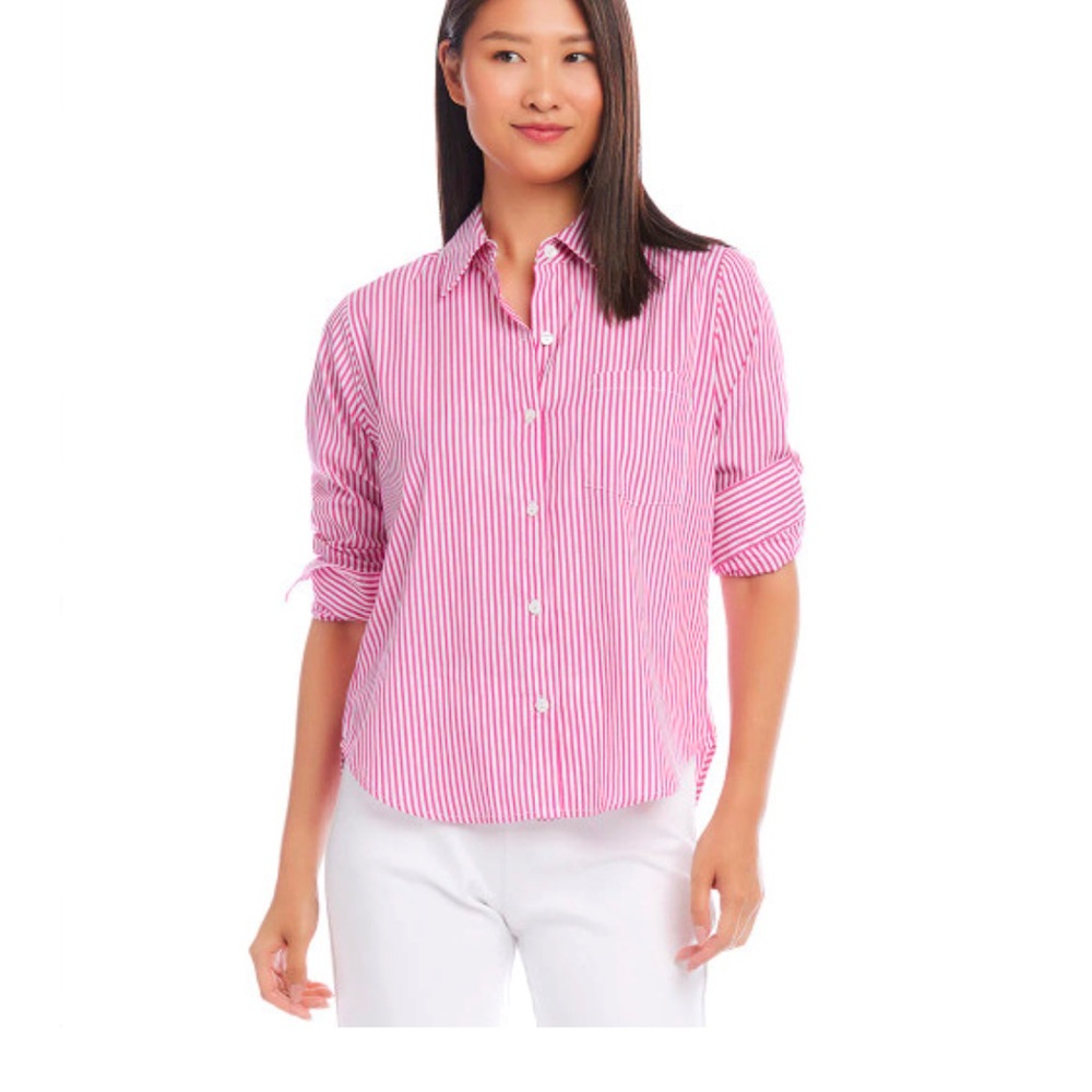 Karen Kane RUCHED sleeves button down SHIRT nwt